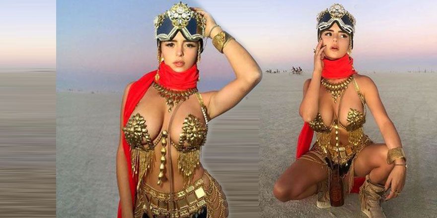 Demi Ross festivalde dansöz gibi giyindi
