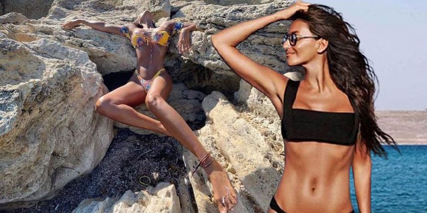 Kayalıkların arasında bikinili pozlar