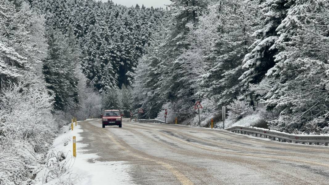 Kar manzaraları dronla görüntülendi 6