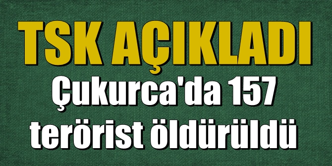 Türk Silahlı Kuvvetleri açıkladı: 157 terörist öldürüldü