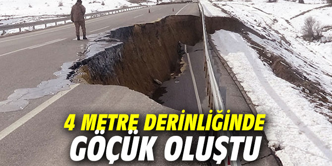 4 metre derinliğinde göçük oluştu