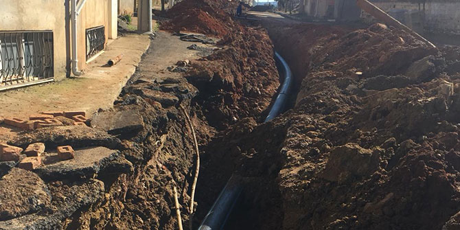 Sulama göleti hattında yenileme çalışması yapıldı