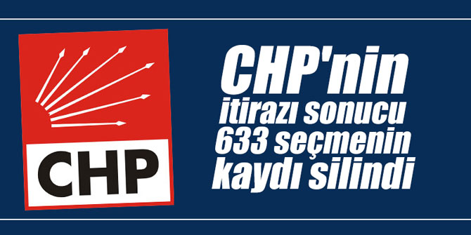 CHP'nin itirazı sonucu 633 seçmenin kaydı silindi