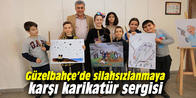 Güzelbahçe’de silahsızlanmaya karşı karikatür sergisi