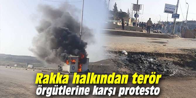 Rakka halkından terör örgütlerine karşı protesto