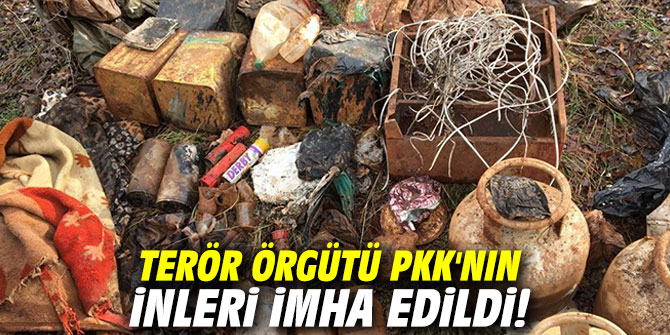 Terör örgütü PKK'nın inleri imha edildi!