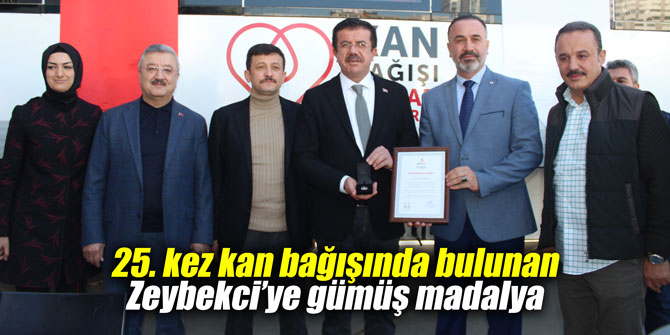 25. kez kan bağışında bulunan Zeybekci’ye gümüş madalya