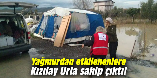 Yağmurdan etkilenenlere Kızılay Urla sahip çıktı!