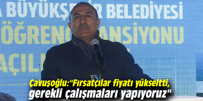 Çavuşoğlu:"Fırsatçılar fiyatı yükseltti, gerekli çalışmaları yapıyoruz"
