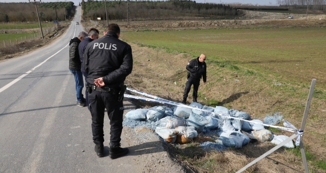 Büyükçekmece'de 60 çuval kimyasal atık bulundu