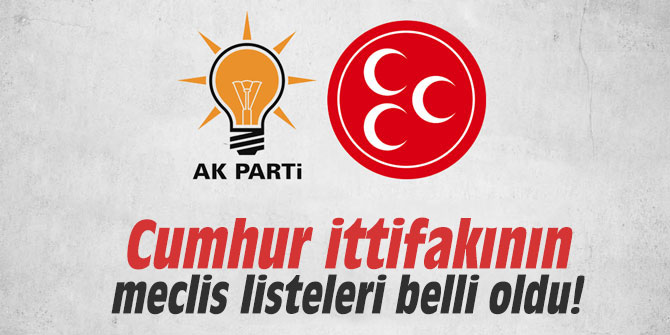 Cumhur ittifakının meclis listeleri belli oldu!
