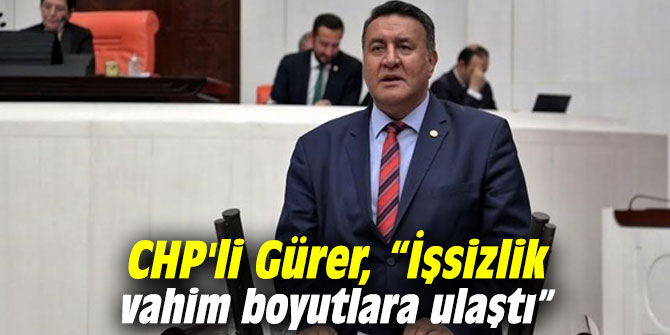 CHP'li Gürer, “İşsizlik vahim boyutlara ulaştı”