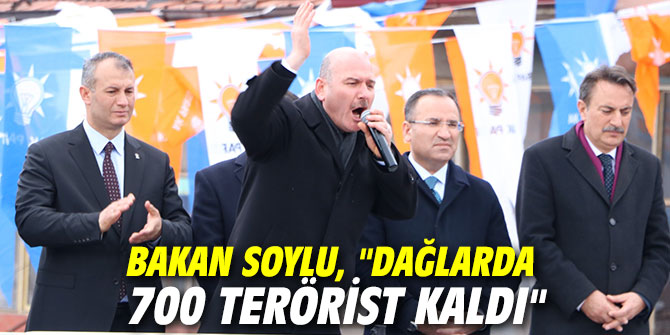 Bakan Soylu, "Dağlarda 700 terörist kaldı"