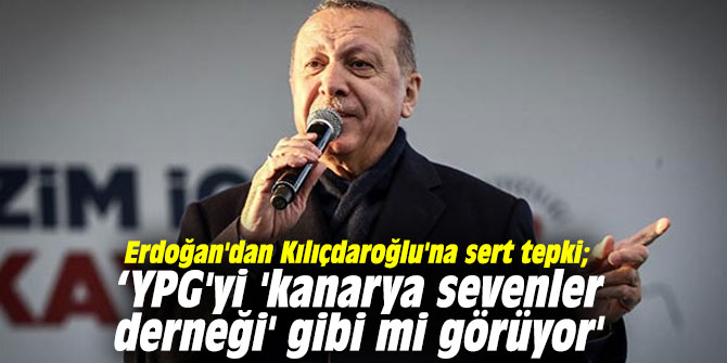 Erdoğan'dan Kılıçdaroğlu'na sert tepki; 'YPG'yi 'kanarya sevenler derneği' gibi mi görüyor'