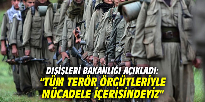 Dışişleri Bakanlığı açıkladı: "Tüm terör örgütleriyle mücadele içerisindeyiz"