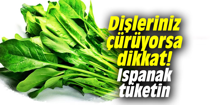 Dişleriniz çürüyorsa dikkat! Ispanak tüketin