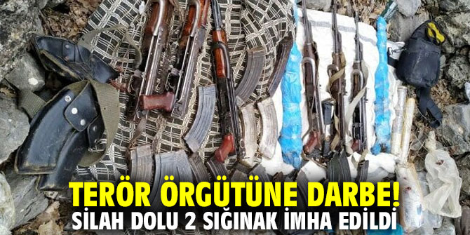 Terör örgütüne darbe! Silah dolu 2 sığınak imha edildi
