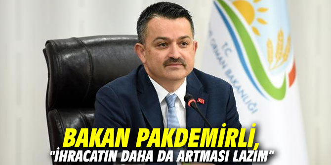 Bakan Pakdemirli,"İhracatın daha da artması lazım" 