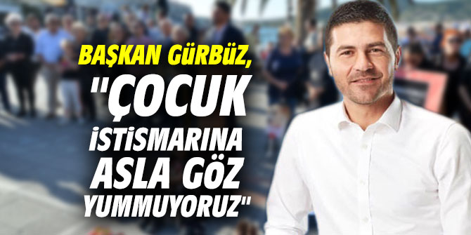 Foça'da çocuk istismarına karşı oturma eylemi yapıldı