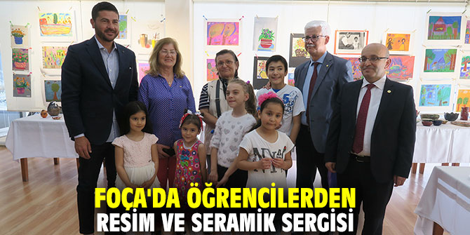 Foça'da öğrencilerden resim ve seramik sergisi