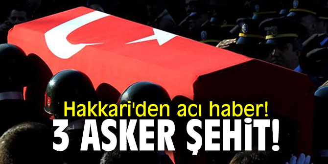 Hakkari'den acı haber! 3 asker şehit!