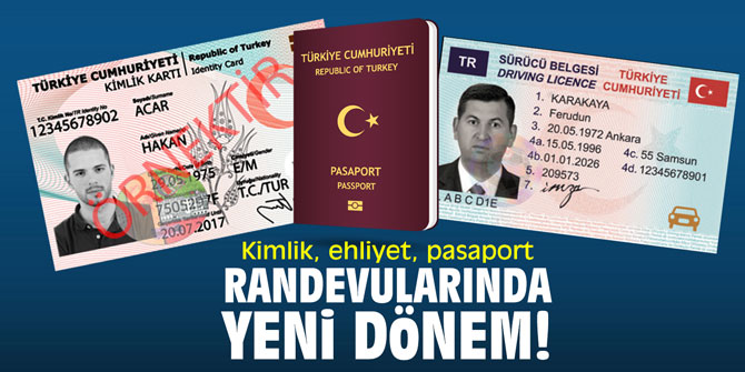 Kimlik, ehliyet, pasaport randevularında yeni dönem