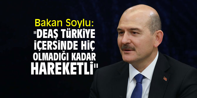 Bakan Soylu: "DEAŞ Türkiye içersinde hiç olmadığı kadar hareketli"