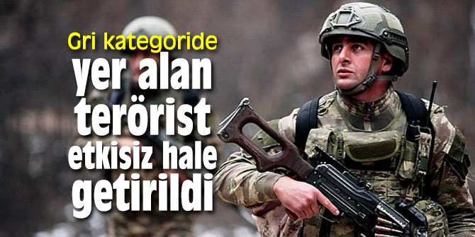 Gri kategoride yer alan terörist etkisiz hale getirildi