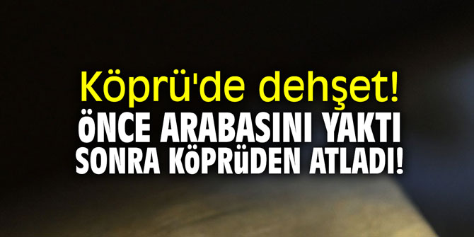 Köprü'de dehşet! Önce arabasını yaktı sonra köprüden atladı!