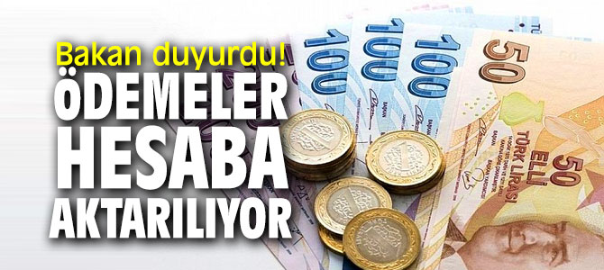 Bakan duyurdu! Ödemeler hesaba aktarılıyor