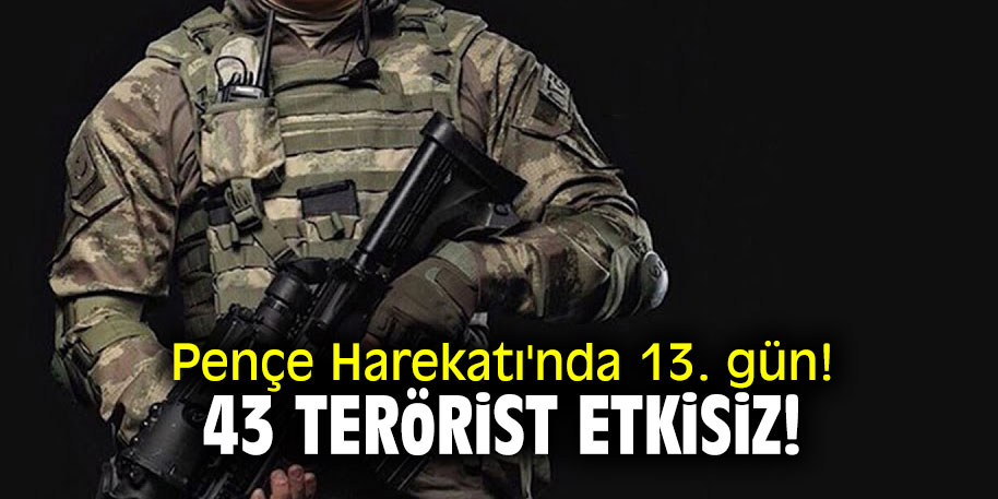 Pençe Harekatı'nda 13. gün! 43 terörist etkisiz!