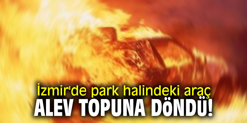 İzmir'de park halindeki araç alev topuna döndü