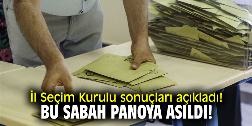 İl Seçim Kurulu sonuçları açıkladı! Bu sabah panoya asıldı!