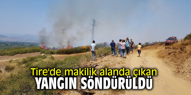 Tire'de makilik alanda çıkan yangın söndürüldü