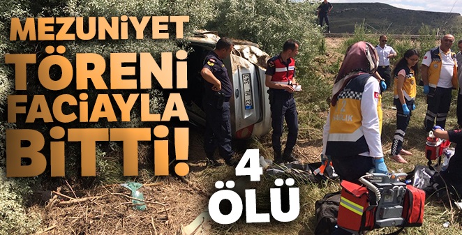 Otomobil takla attı: 4 ölü, 1 yaralı