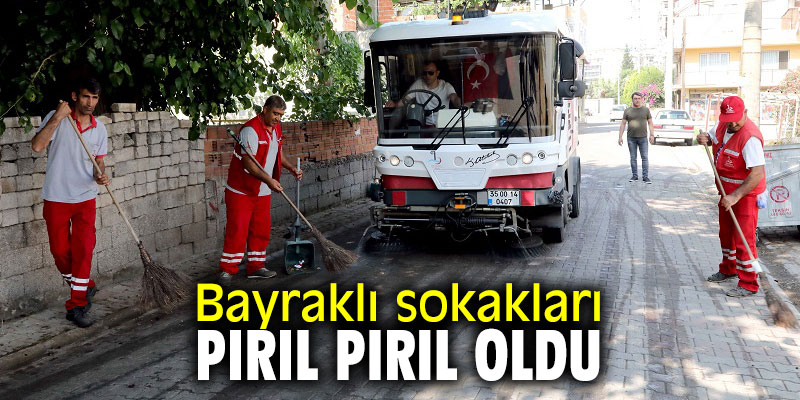 Bayraklı sokakları pırıl pırıl oldu
