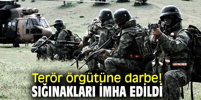 Terör örgütüne darbe! Sığınakları imha edildi!