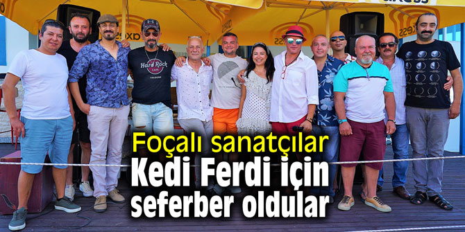 Foçalı sanatçılar Kedi Ferdi için seferber oldular