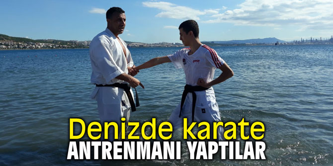 Denizde karate antrenmanı yaptılar