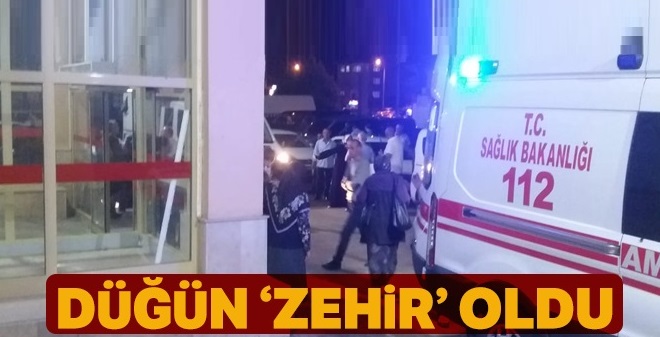 Düğün merasimine katılan 156 kişi zehirlenme şüphesiyle hastaneye kaldırıldı.