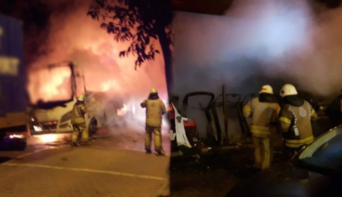 İzmir’de araç yangını