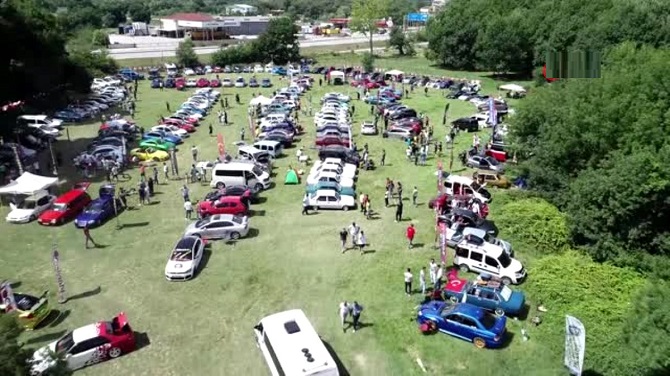 Modifiyeli araçlar havadan görüntülendi