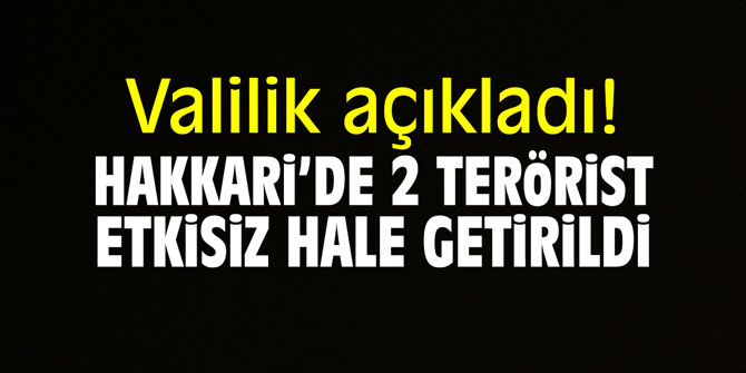 Valilik açıkladı! Hakkari'de 2 terörist etkisiz hale getirildi!