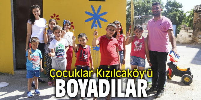 Çocuklar Kızılcaköy'ü boyadılar