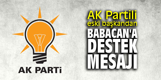 AK Partili başkandan Babacan'a destek mesajı