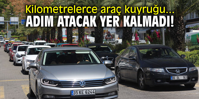 Kilometrelerce araç kuyruğu... Adım atacak yer kalmadı!