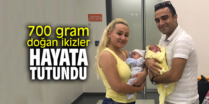 700 gram doğan ikizler hayata tutundu