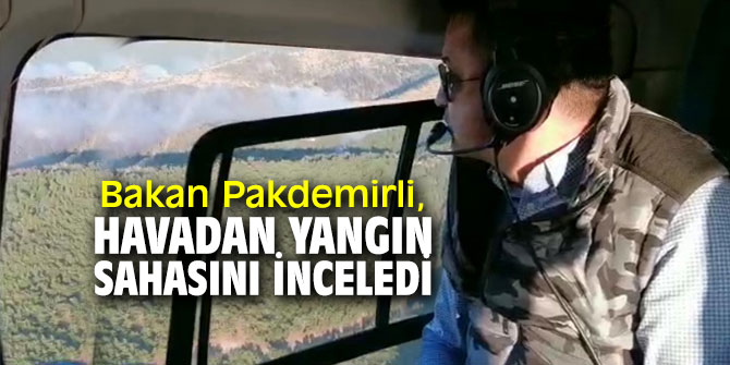 Bakan Bekir Pakdemirli, Karabağlar'daki yangını inceledi