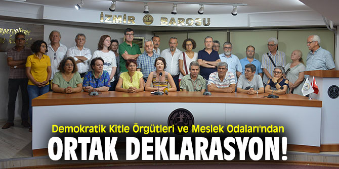 Demokratik Kitle Örgütleri ve Meslek Odaları'ndan ortak deklarasyon!