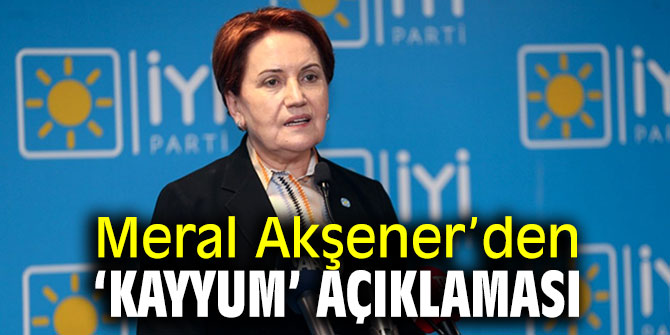 Meral Akşener’den ‘kayyum’ açıklaması